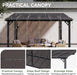 10' X 12' Gazebo for Patio, Gazebo Pergola with Sloped Roof, Large Wall-Mounted Heavy Duty Awnings, for Backyard, Deck, Patio