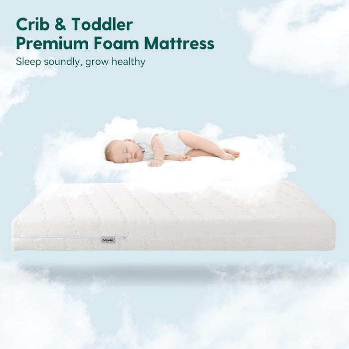 Breathable Toddler Mattress Dual-Sided, Waterproof, Removable Cover