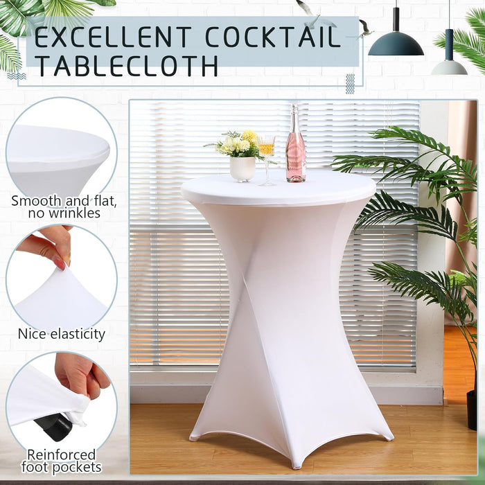 32Inch White HighTop Collapsible Cocktail Table Set