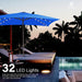8X10' Rectangle LED Lighted Umbrella Patio Umbrella Outdoor W/Crank