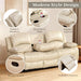 3PC Faux Leather Reclining Couch Set, Living Room Furniture Set, Sofa, Loveseat, Glider, 8018 Multiple Colors (Beige, Sofa+Loveseat+Chair)