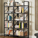 5 Tier Bookshelf 2 Pack, Black Bookcase Storage Organizer, Modern Book Shelf Storage Rack Shelves for Bedroom, Living Room, Home Office, Black