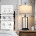 27Inch Tall Bedside Table Lamps with Charging Ports for Living Room,Traditional Lamp with Night Light for Bedroom Nightstand,Single Black