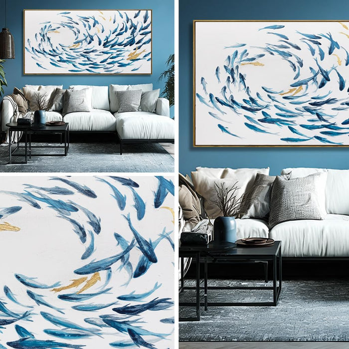 Blue Ocean ExtraLargeSize Canvas Wall Art 29x58Inches