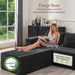 106 Inch Modular Sectional Sofa Black CorduroyFabric
