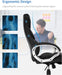 Office Chair Computer High Back Adjustable Ergonomic Desk Chair Executive PU Leather Swivel Task Chair with Armrests Lumbar Support (Black)