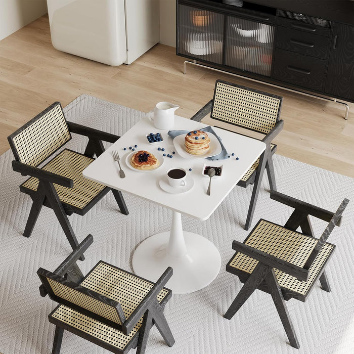 White Tulip 24Inch DiningTable WoodTopPedestalBase