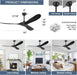 Premium 52 Inch Black Ceiling Fan With Remote Control