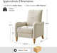 Farmhouse Curved Recliner Chair with Spindle Legs, Linen