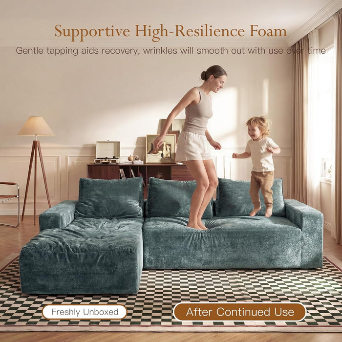 95 Inch Luxurious Sectional Sofa Memory Foam Cushions