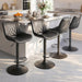 Swivel Bar Stools Set of 2, Height Adjustable Counter Height Bar Stools with Open Back and Footrest, Premium Faux PU Leather, Modern Upholstered Bar Chairs for Kitchen Island/Bar/Counter, Black