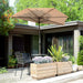 Half Umbrella Outdoor Patio Shade, Beige, 9Ft