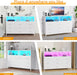 White Dresser With BuiltInLED USB Charging Station