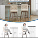 26" Swivel Bar Stools Set of 2, Counter Height Barstools with Back, Linen Fabric Upholstered Bar Stools, Modern Barstools Wood Legs for Kitchen Island Dining Room Bar