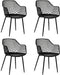 Modern Dining Chairs Set of 4 - Black Arm Chair with 15" High Backrest, Powder-Coated Metal Legs, Anti-Slip Foot Pads, Max Load 265 Lbs, Kitchen Dining Room