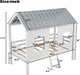 Twin Size White Loft Bed With Windows