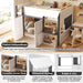 Solid Wood Full Loft Bed With PlayhouseStorageGreyFinish