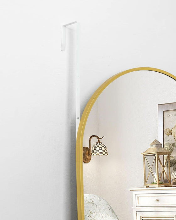 Door Mirror, Full Length Mirror over the Door, 16"X 50" Hanging Mirror, Arched, Vertical, Wall Mirror, Full Body Mirror, Gold