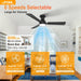 42 Inch Ceiling Fans with Light, Black Low Profile Ceiling Fan with Light, Remote Control, Flush Mount, Reversible, 6CCT, Dimmable, Noiseless, Modern Ceiling Fan for Bedroom, Indoor/Outdoor Use