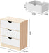 3 Drawers Dresser, Fabric PU Drawer with Wood Frame, Large Organizer, Small Dresser with Drawer, Chest of Drawers for Closet, Living Room,Hallway,Oak and White