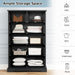 6 Drawer Dresser for Bedroom, 43" Tall Wooden Chest of Drawers, Rustic Farmhouse Dresser with Large Drawers & Metal Handles, Modern Storage Organizer for Closet, Living Room, Hallway, Black