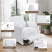 Swivel Rocker Recliner Chair, Teddy Upholstered Nursery Glider Chair, Manual Reclining Chair with Two Removable Pillows for Living Room (White)