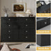 8 Drawer Dresser for Bedroom: 47" Black Chest of Drawers with Deep Drawers