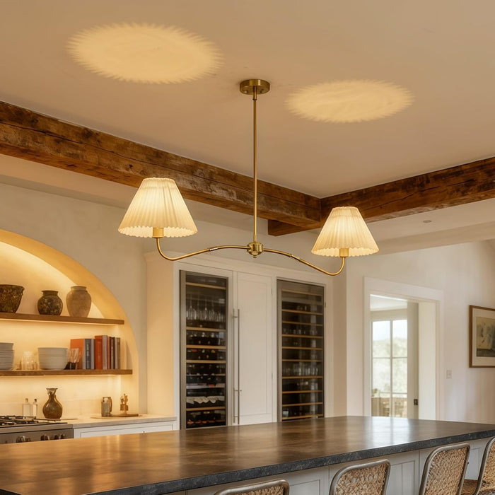 47 Inch BrushedGold Linear Chandelier Island Fixture