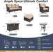 7-Piece Patio Furniture Set, Outdoor Thick Wicker Sectional Sofas with 2 Swivel Chairs, High Back Patio Sectional Couch with Fire Pit Table, Outdoor Conversation Set for Backyard, Deck, Brown