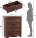 Walnut 4 Drawer Dresser for Bedroom, 36" Tall Chest of Drawers