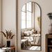 24X68 Black Arched Full Length Mirror Floor Mirror with Metal Frame
