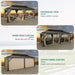 12X20Ft Gazebo Hardtop Canopy Heavy Duty Double Roof Outdoor W/Nettings and Curtains, Upgraded Aluminum Column Galvanized Steel Vertical Stripes Roof for Patio, Backyard, Deck, Lawns, Brown