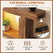 Console Table, 47" Entryway Table with LED Lights & Charging Station, Farmhouse Wooden Sofa Table behind Couch, Narrow Hallway Table for Living Room, Foyer, Entry, Rustic Oak