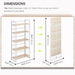 No Assembly 5 Tiers Folding Bookshelf, 59.4" H Foldable Storage Shelves Vintage Bookcase Standing Racks Study Organizer Home Office - Natural White