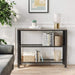 40" Industrial Console Table, 3 Tier Entryway Table with Storage Shelf, Narrow Sofa Table for Living Room, Hallway, Entrance Hall, Corridor, Bedroom, Greige and Black ULNT081B02