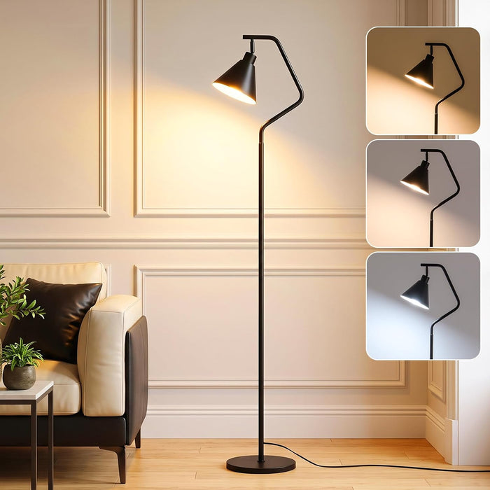 Vintage Floor Lamp for Bedroom,Adjustable-Iron Shade,12W Led Bulb