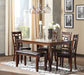 Bennox Dining Room Table and Chairs with Bench (Set of 6), Brown