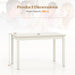 White Rectangular Dining Table 48x29 Inches Compact