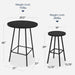 3 Piece Bar Height Patio Bistro Set, Patio Furniture Set, Outdoor round Bar Table, Steel W/Backless Bar Stools - Black