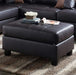 Sectional Sofa, L-Shape Faux Leather Sectional Sofa Couch Set with Chaise, Ottoman, 2 Toss Pillow Using for Living Room Furniture.（Black）