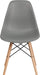 Elon Series Moss Gray Plastic Chair with Wooden Legs for Versatile Kitchen, Dining Room, Living Room, Library or Desk Use