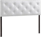 Baltimore Modern and Contemporary King White Faux Leather Upholstered Headboard