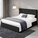 Full Size Dutch Velvet Upholstered Platform Bed Frame, Black