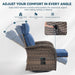 Zero Gravity Patio Swivel Recliner Chairs Set of 2 - Wicker Outdoor Lounge Chair with Adjustable Backrest & Footrest, All Weather Reclining Rocker Chairs with Thick Cushion for Pool Deck Blue