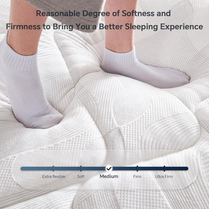 Twin Size Mattress, 10 Inch Twin Hybrid Mattress in a Box with Individual Pocket Spring & Memory Foam, Medium Firm Comfort for Pressure Relief, Fiberglass Free, Motion Isolation, Certipur-Us Certified