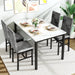 SlateGrey Marble Tabletop Five Piece DiningSet Premium