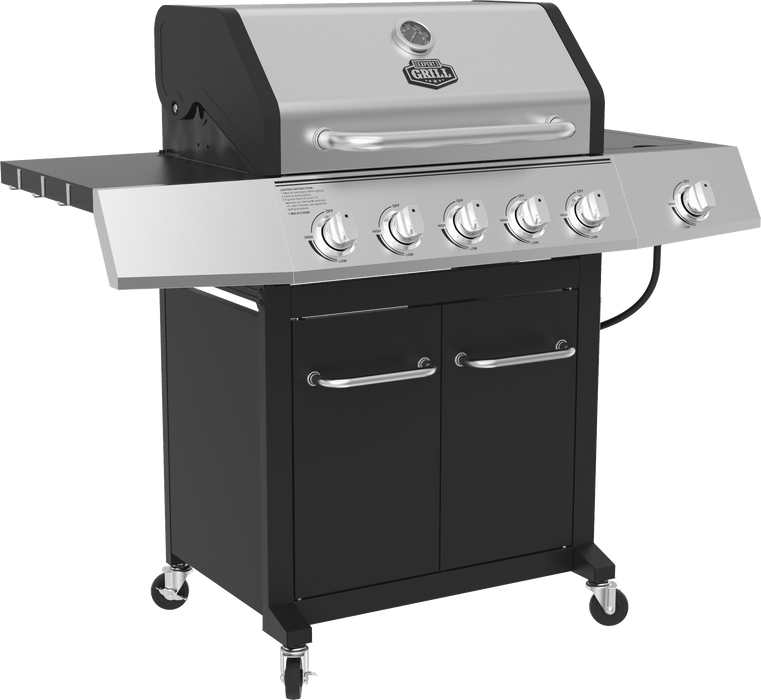 5 Burner Propane Gas Grill with Side Burner