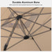 Patio Umbrella Outdoor 10' X 13' Rectangle 360 Rotation Beige