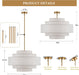 Drum Chandelier 25Inch GoldFinish Dining Room Luminaire