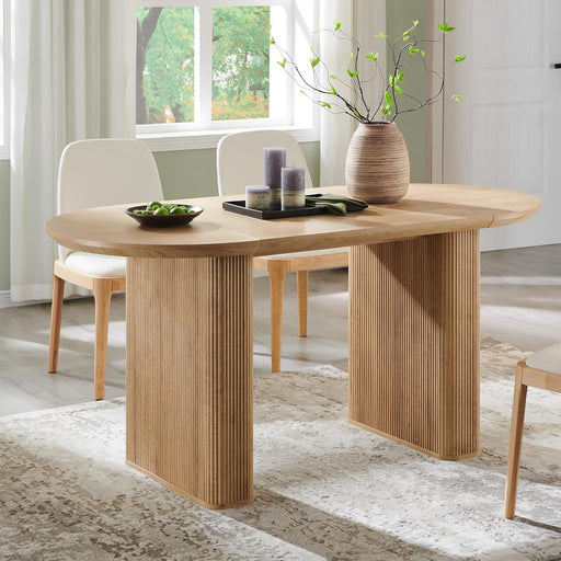 SixtyThreeInch Oval Dining Table Natural Oak Pedestal